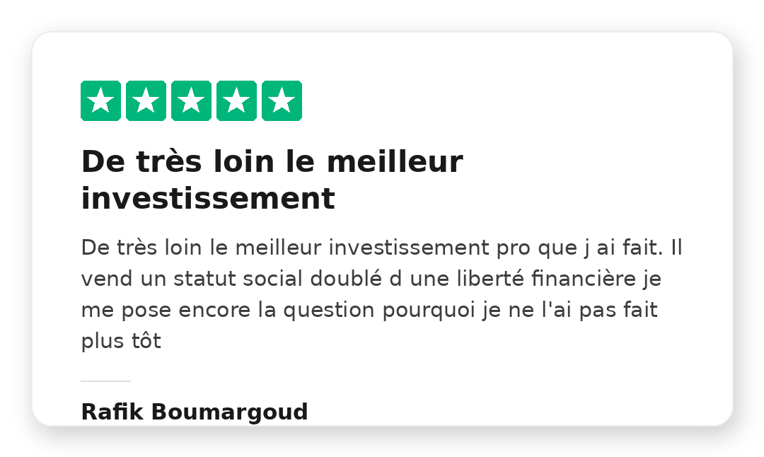 Avis Trustpilot 5 étoiles de Rafik Boumargoud sur la Méthode Kraken