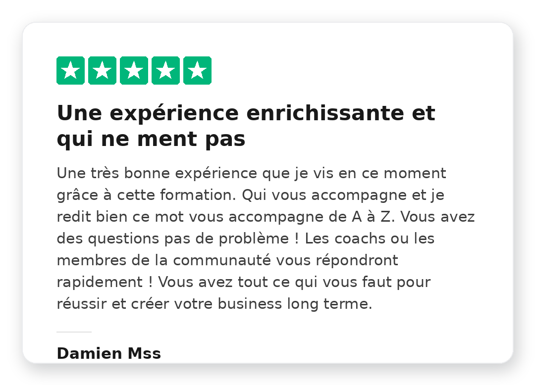 Avis Trustpilot 5 étoiles de Anne CANDELIEZ sur la Méthode Kraken
