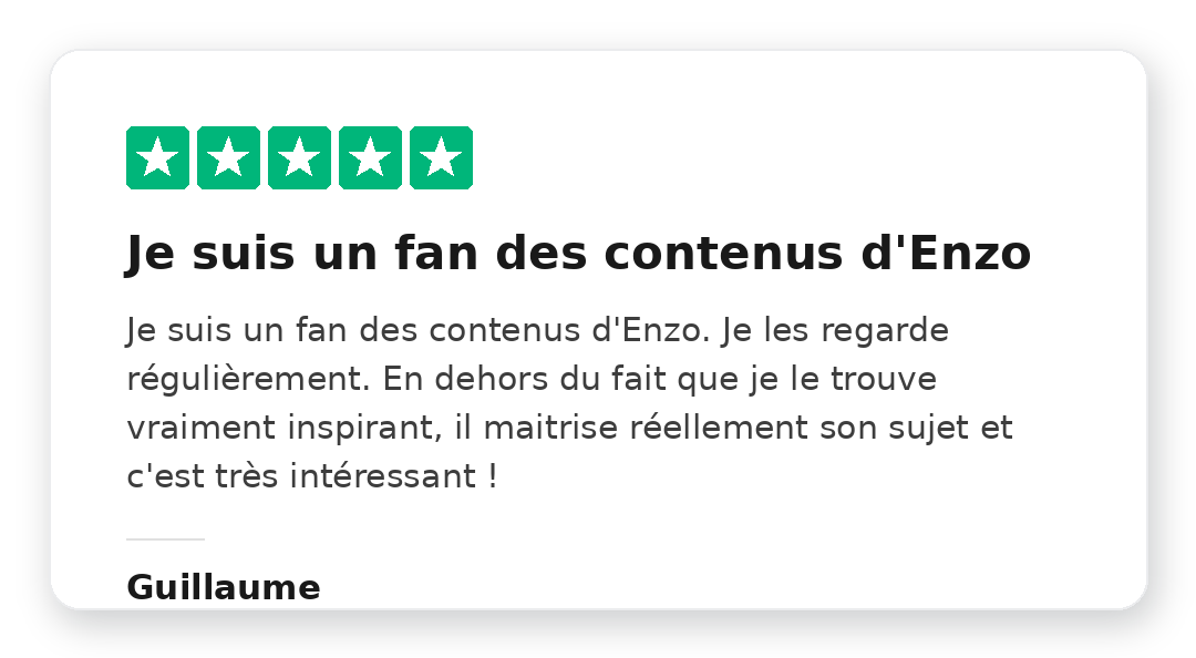 Avis Trustpilot 5 étoiles de Damien Mss sur la Méthode Kraken