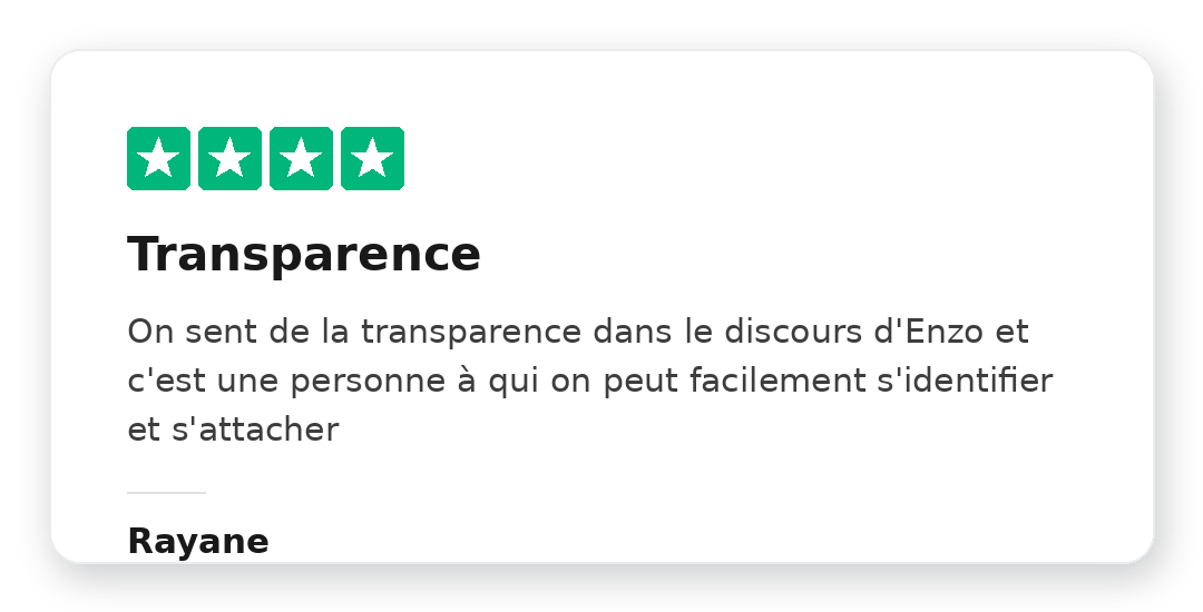 Avis Trustpilot 5 étoiles de Romain sur la Méthode Kraken