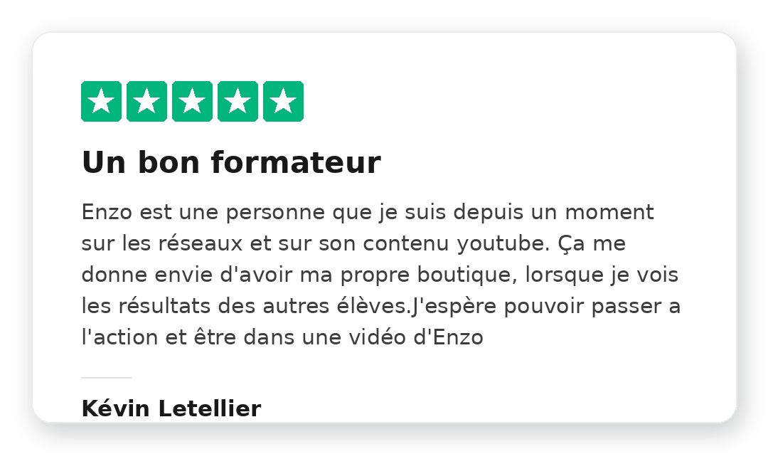 Avis Trustpilot 5 étoiles de Pierre P sur la Méthode Kraken