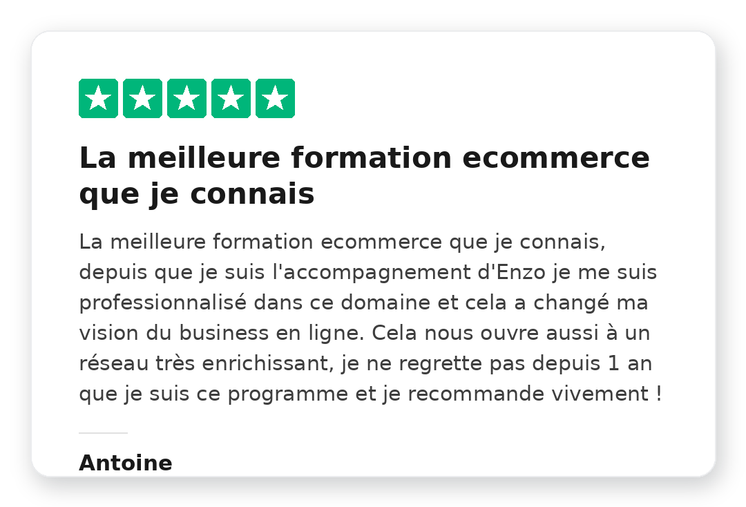 Avis Trustpilot 5 étoiles de Anthony Pappini sur la Méthode Kraken