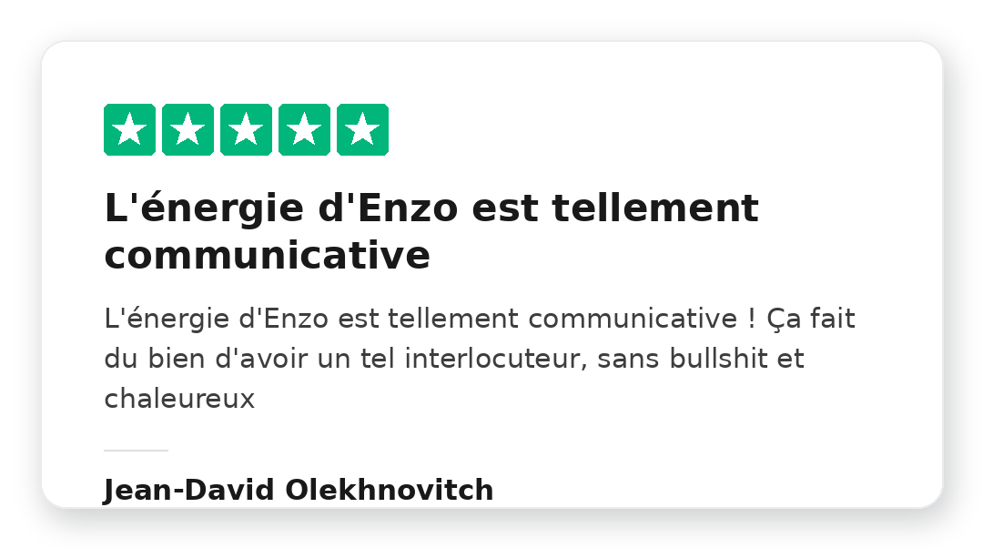 Avis Trustpilot 5 étoiles de GHITA BADRAOUI sur la Méthode Kraken