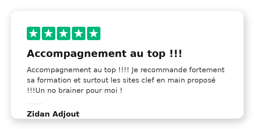 Avis Trustpilot 5 étoiles de Yohan K sur la Méthode Kraken