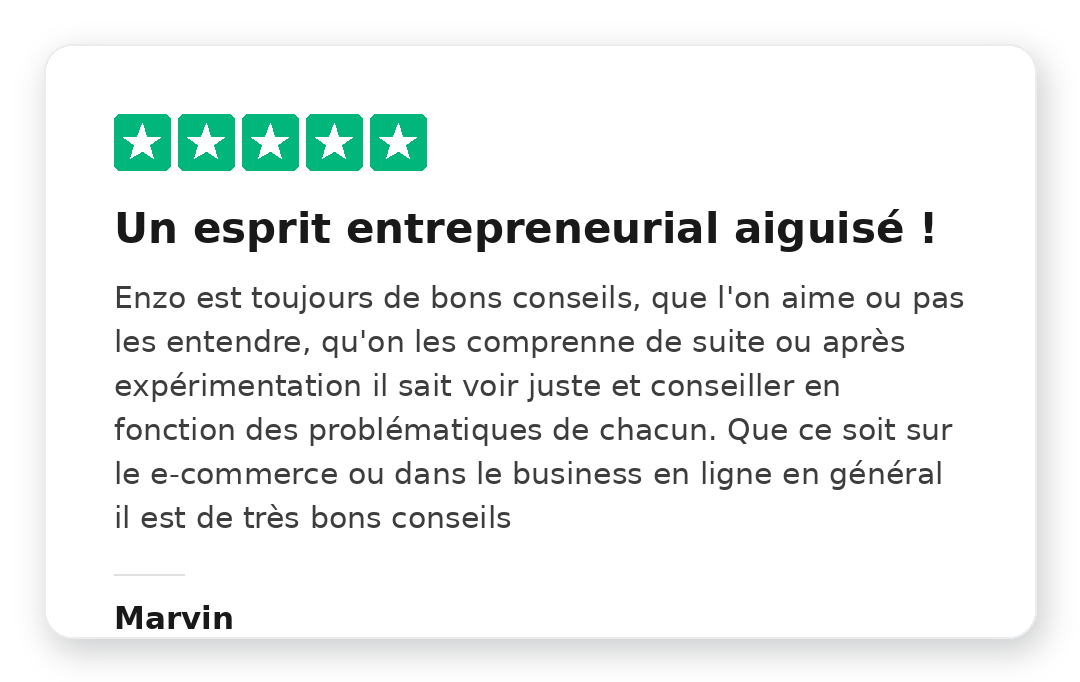 Avis Trustpilot 5 étoiles de Zidan Adjout sur la Méthode Kraken