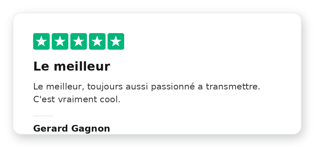 Avis Trustpilot 5 étoiles de Jeremie Moinereau sur la Méthode Kraken
