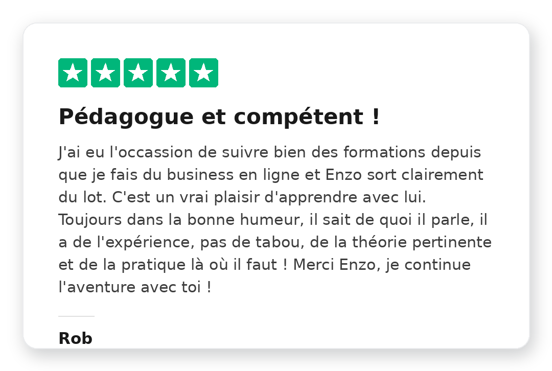 Avis Trustpilot 5 étoiles de Sonia sur la Méthode Kraken