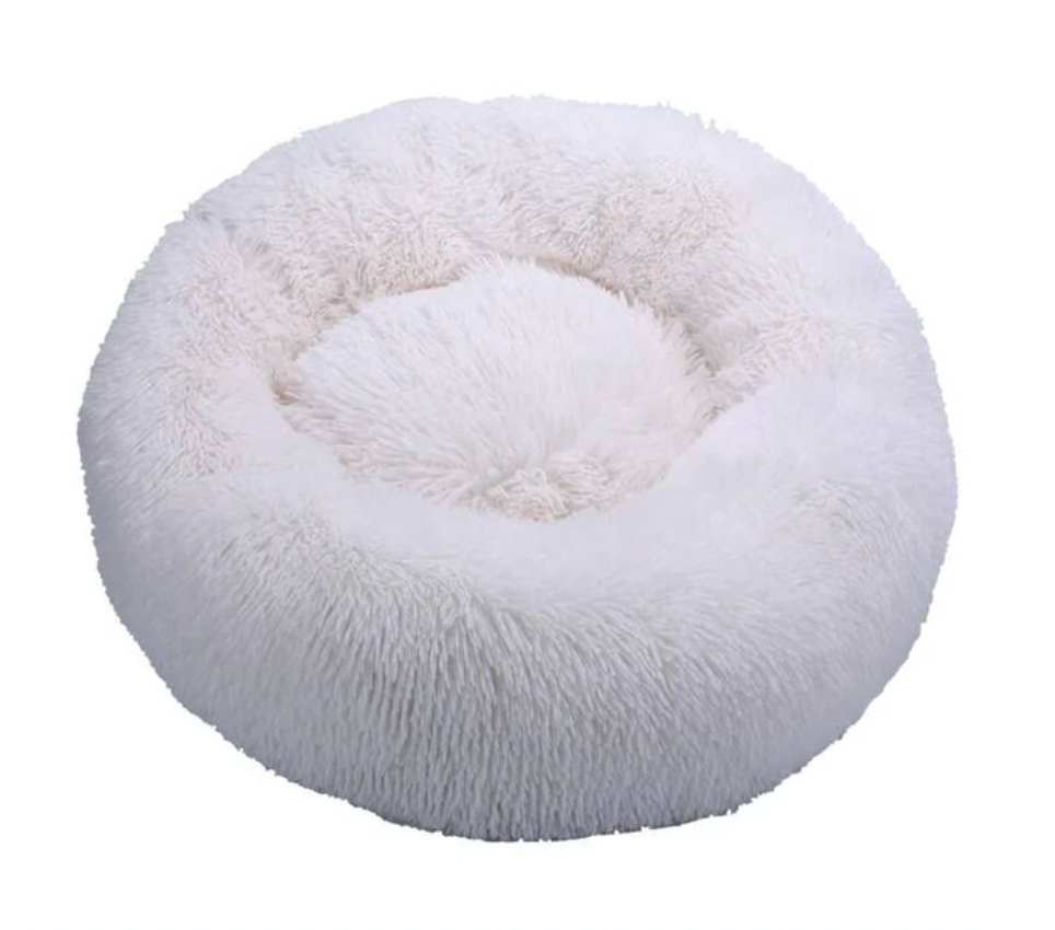 Lit rond en peluche pour chat
