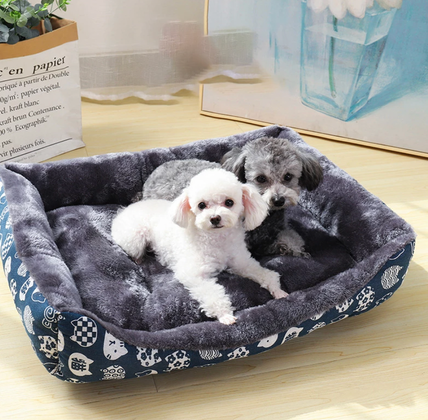 Panier canapé en peluche pour chien
